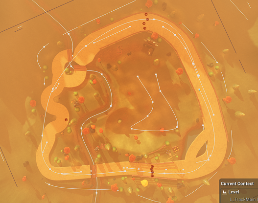 Spline-based track creation tool in Unreal Engine